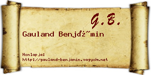 Gauland Benjámin névjegykártya