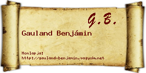 Gauland Benjámin névjegykártya