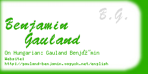 benjamin gauland business card